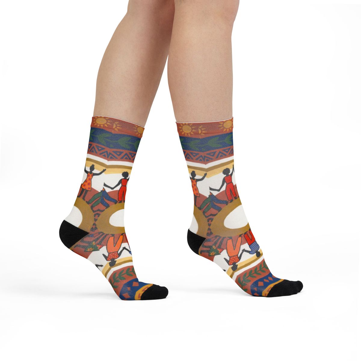 Sublimation Crew Socks - Unity Mandala Folk Art | Echovira...