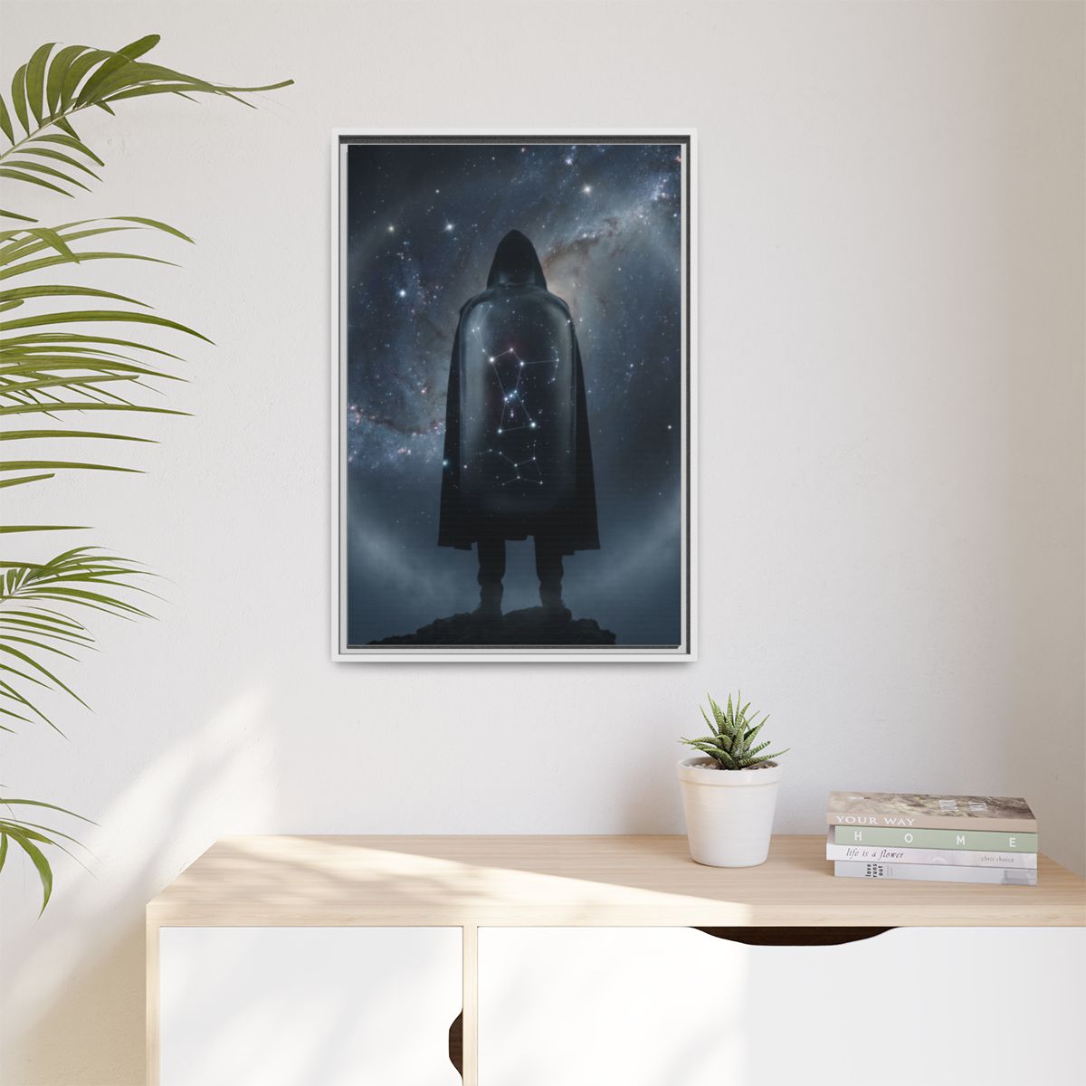 Matte Canvas, Framed - Cosmic Sentinel Orion Constellation...