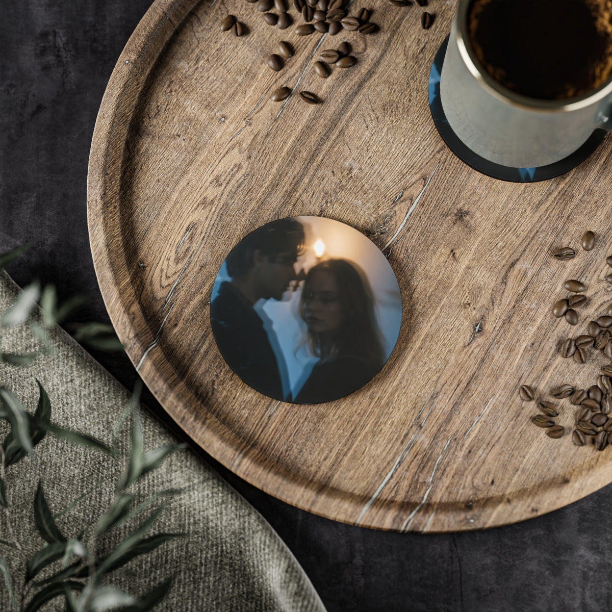 Midnight Candlelight Coasters - Moody Table Decor (1 & 4......