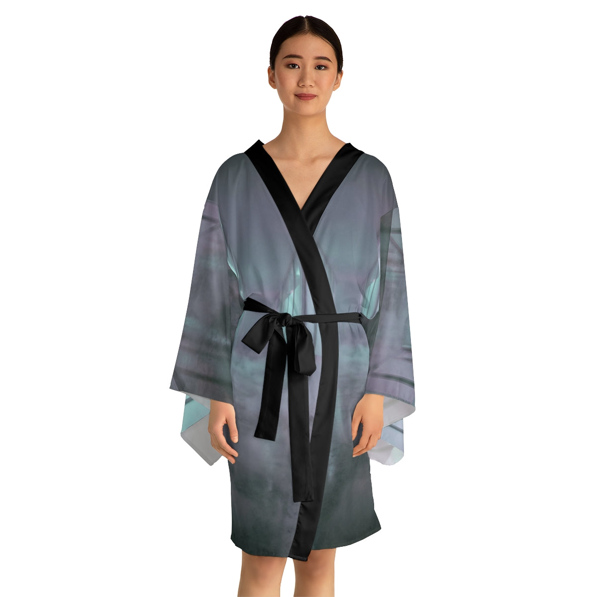Long Sleeve Kimono Robe - Liminal Corridor Fog Art Print |...