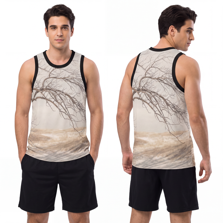 Men's Unisex Basketball Jersey - Silent Branches Winter Landscape Art