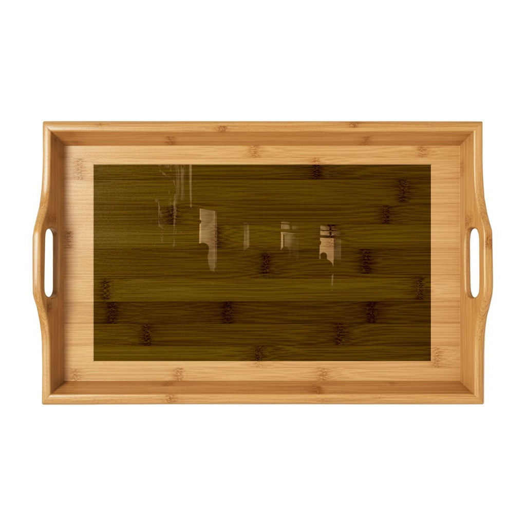 Bamboo Serving Tray - Shadowed Alleyway Mystery Art Print |...