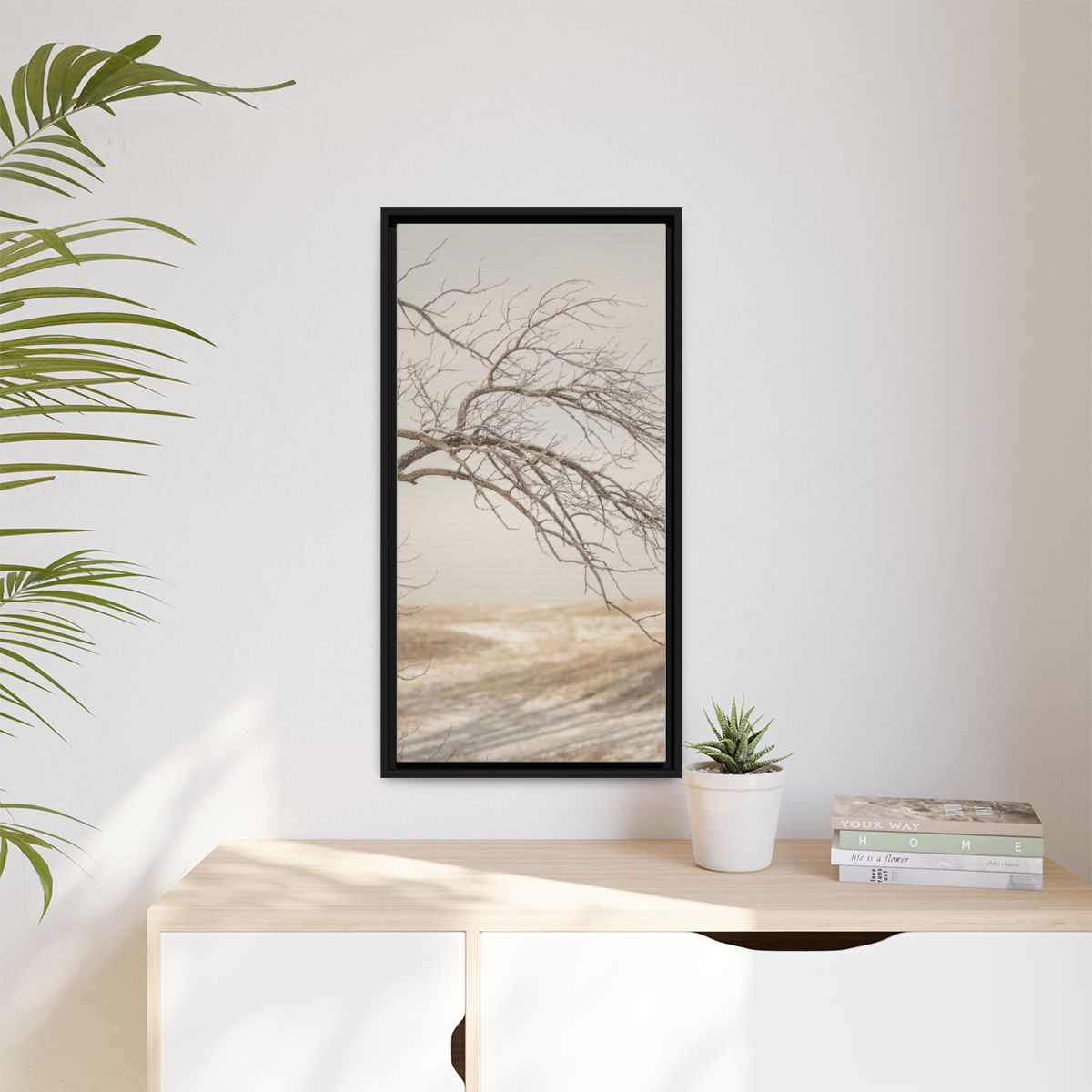 Matte Canvas, Framed - Winter Branch Solitude Landscape —......