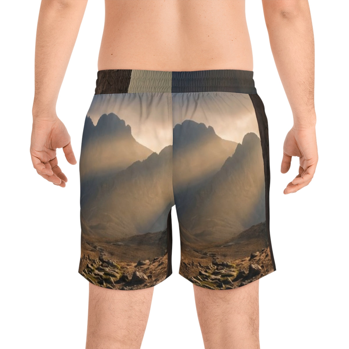 Men's Mid-Length Swim Shorts - Mystic Monolith Ancient... |...