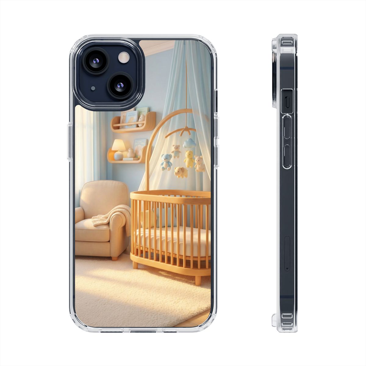 Clear Impact-Resistant Cases - Soft Blue Clear Phone Case...