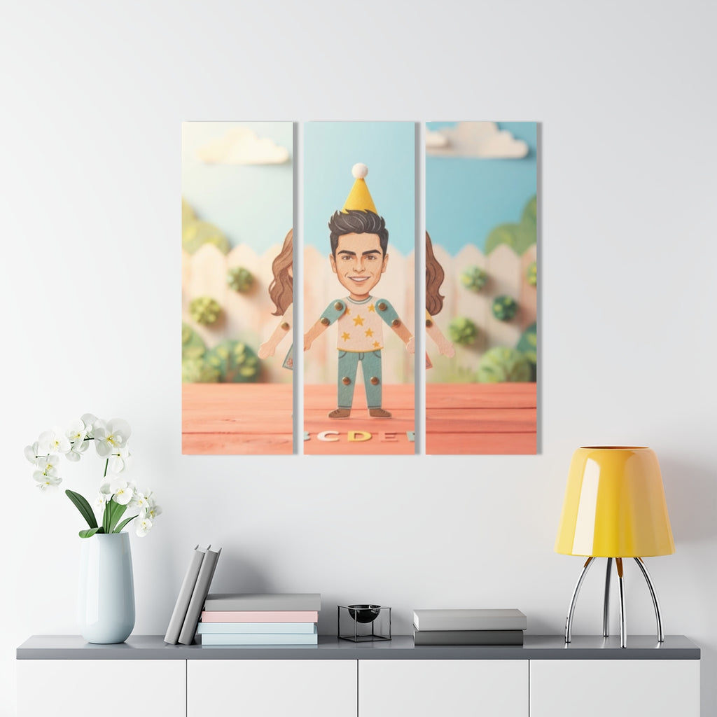 Acrylic Prints Triptych - Paper Puppets — Portrait |...