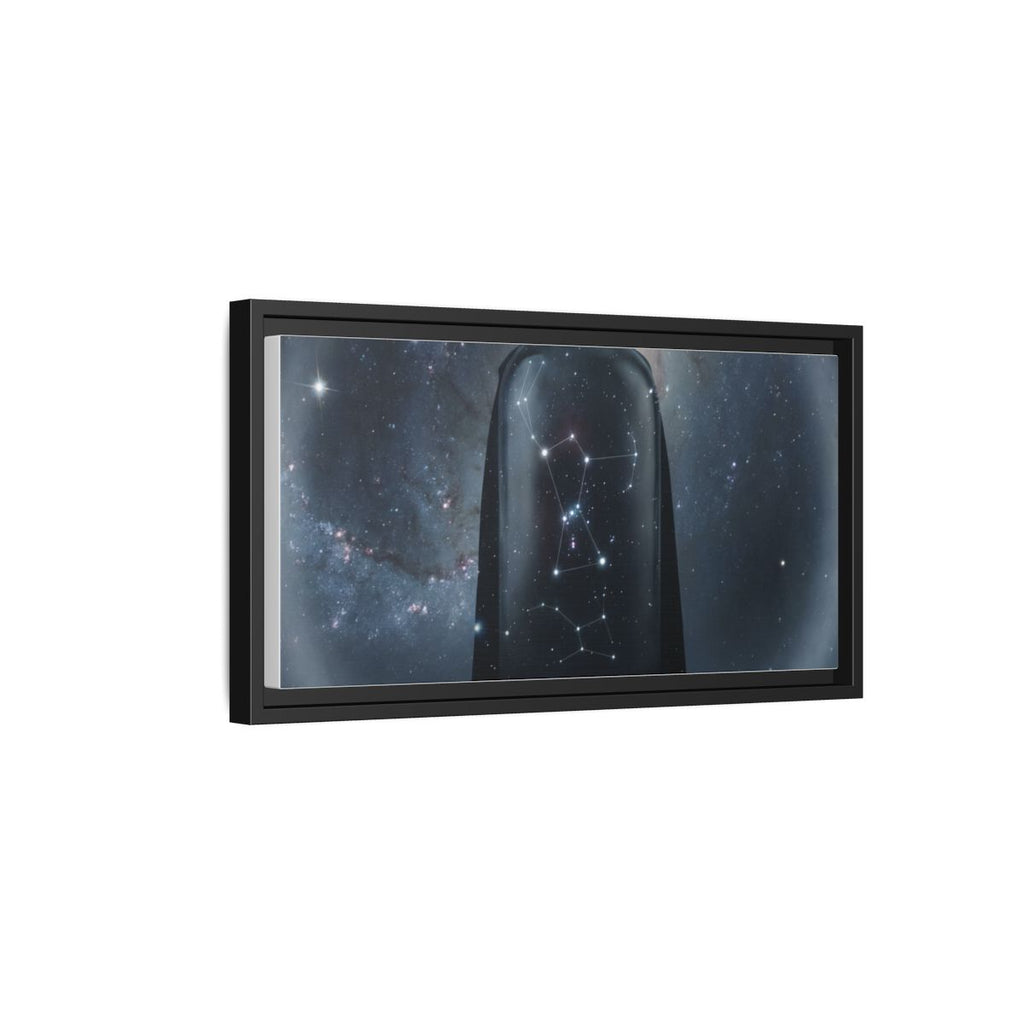 Framed Matte Canvas - Cosmic Sentinel — Black / 1.25" (10×8, 12×9, 14×11, 16×12, 20×10, 18×12, 20×16, 24×16, 24×18, 36×12, 24×20, 32×16, 30×20, 30×24, 32×24, 48×16, 36×24, 48×24, 40×30, 60×20, 48×32, 60×30 & 60×40)