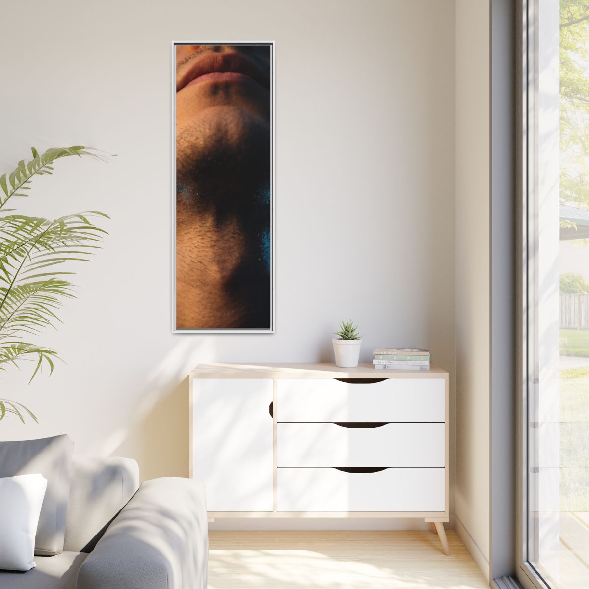 Matte Canvas, Framed - Neon Shadows Cinematic Portrait Art...
