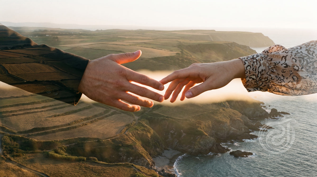The Infinite Touch | Ethereal Coastal Art | Echovira Gallery