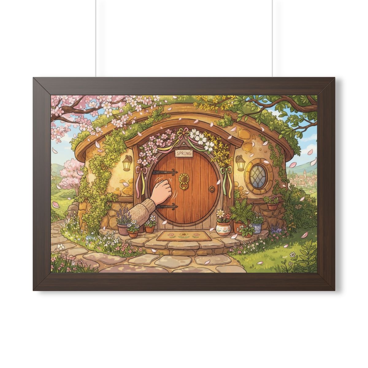 Framed Horizontal Poster - Spring Garden Entry — Walnut... |...