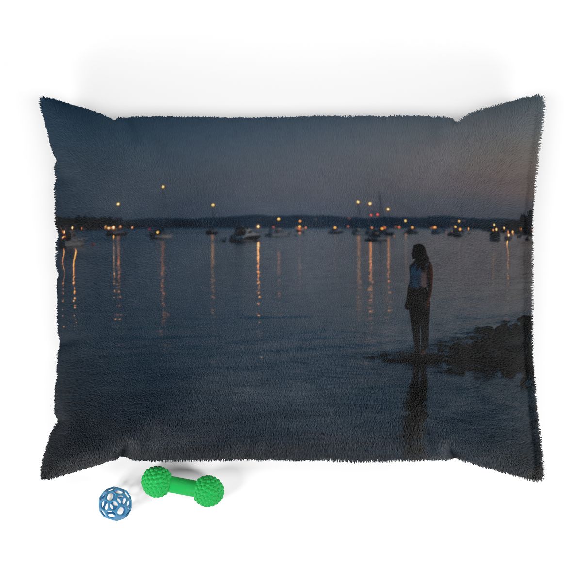 Pet Bed - Coastal Twilight Harbor | Echovira Gallery