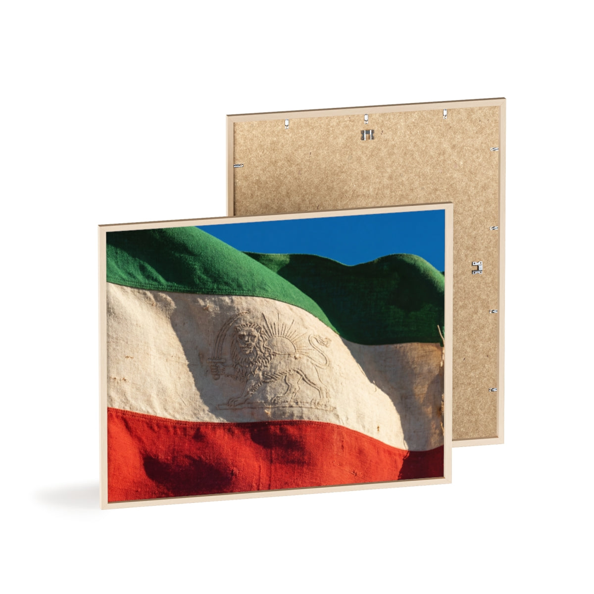 Wood Framed Poster - Vintage Flag — Landscape
