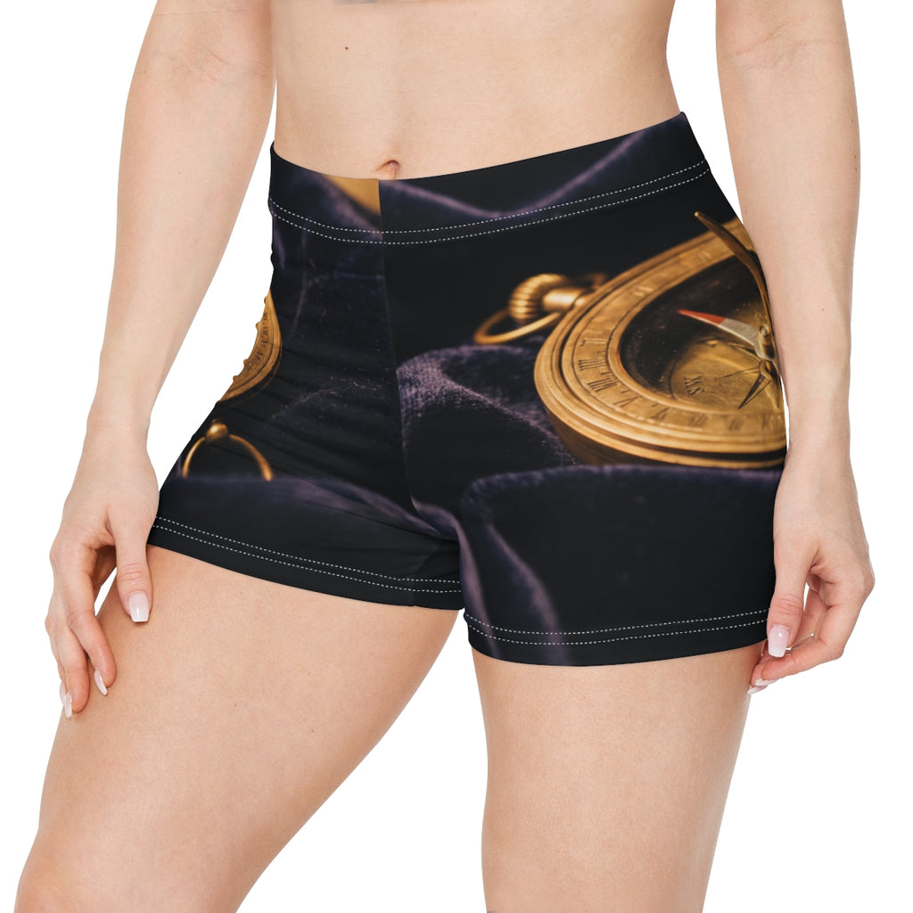 Women's Shorts with Brass Sundial Compass