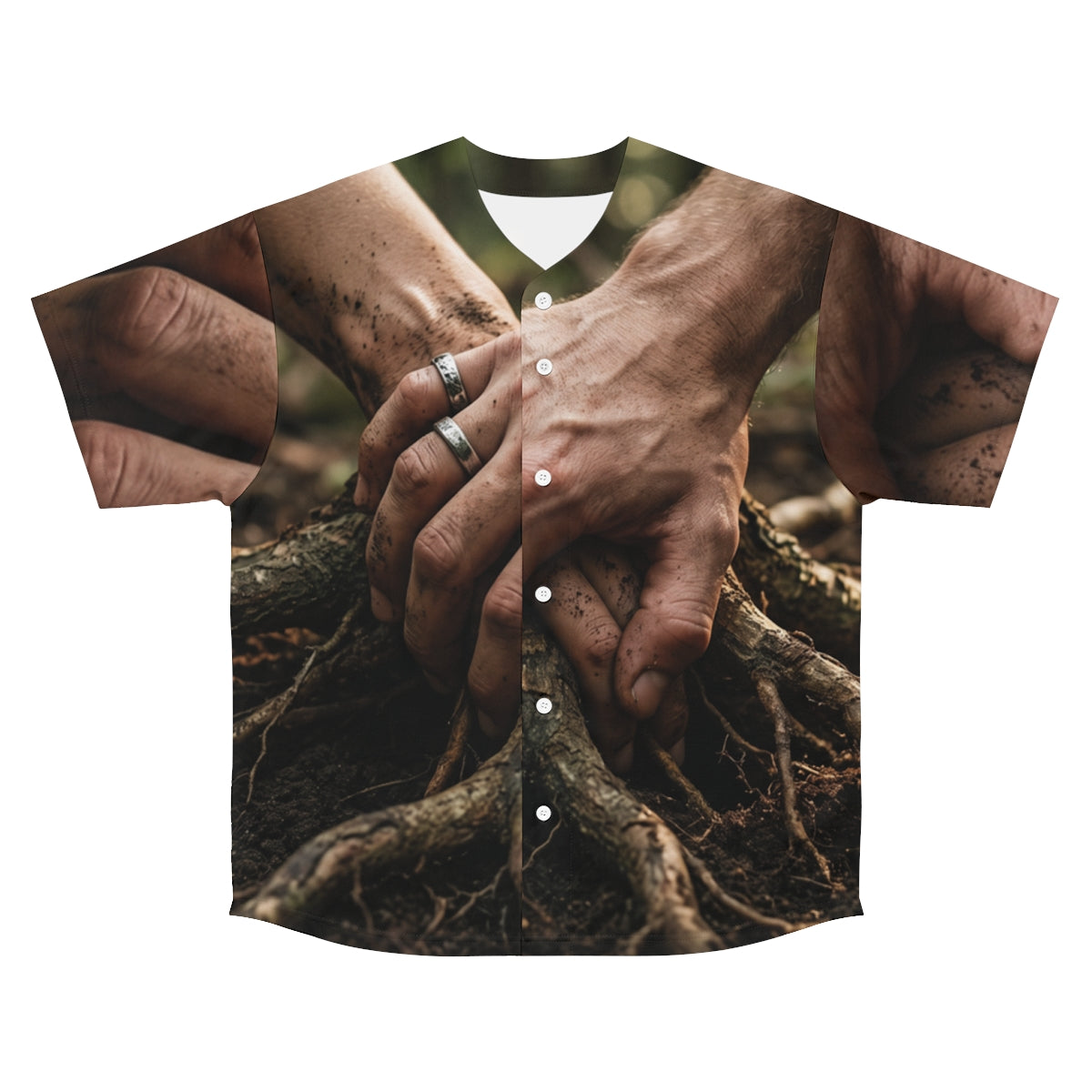 Men's Baseball Jersey Forest Roots Art