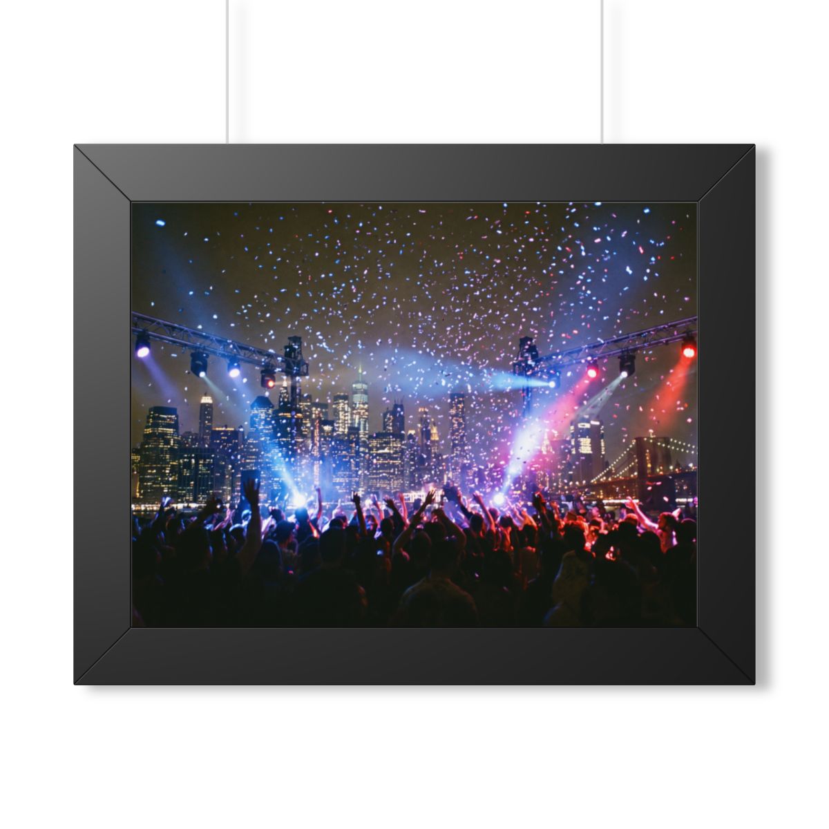 Framed Horizontal Poster - City Skyline Festival Euphoria......