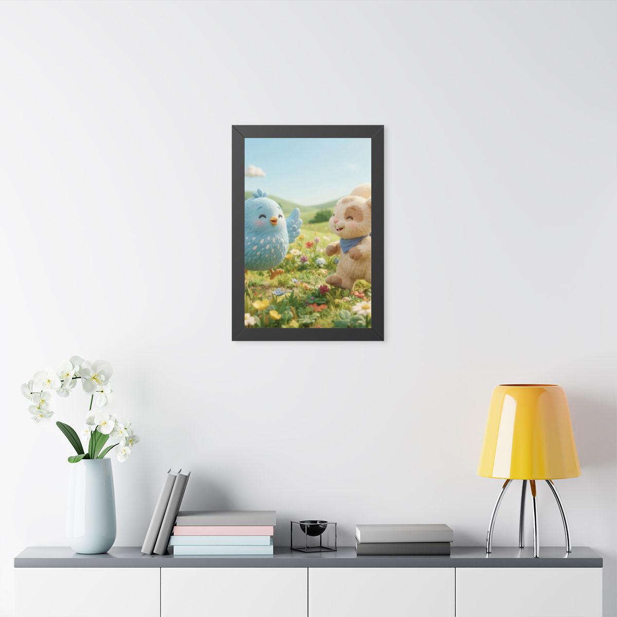 Framed Vertical Poster - Meadow Friends View — Black (11×14...