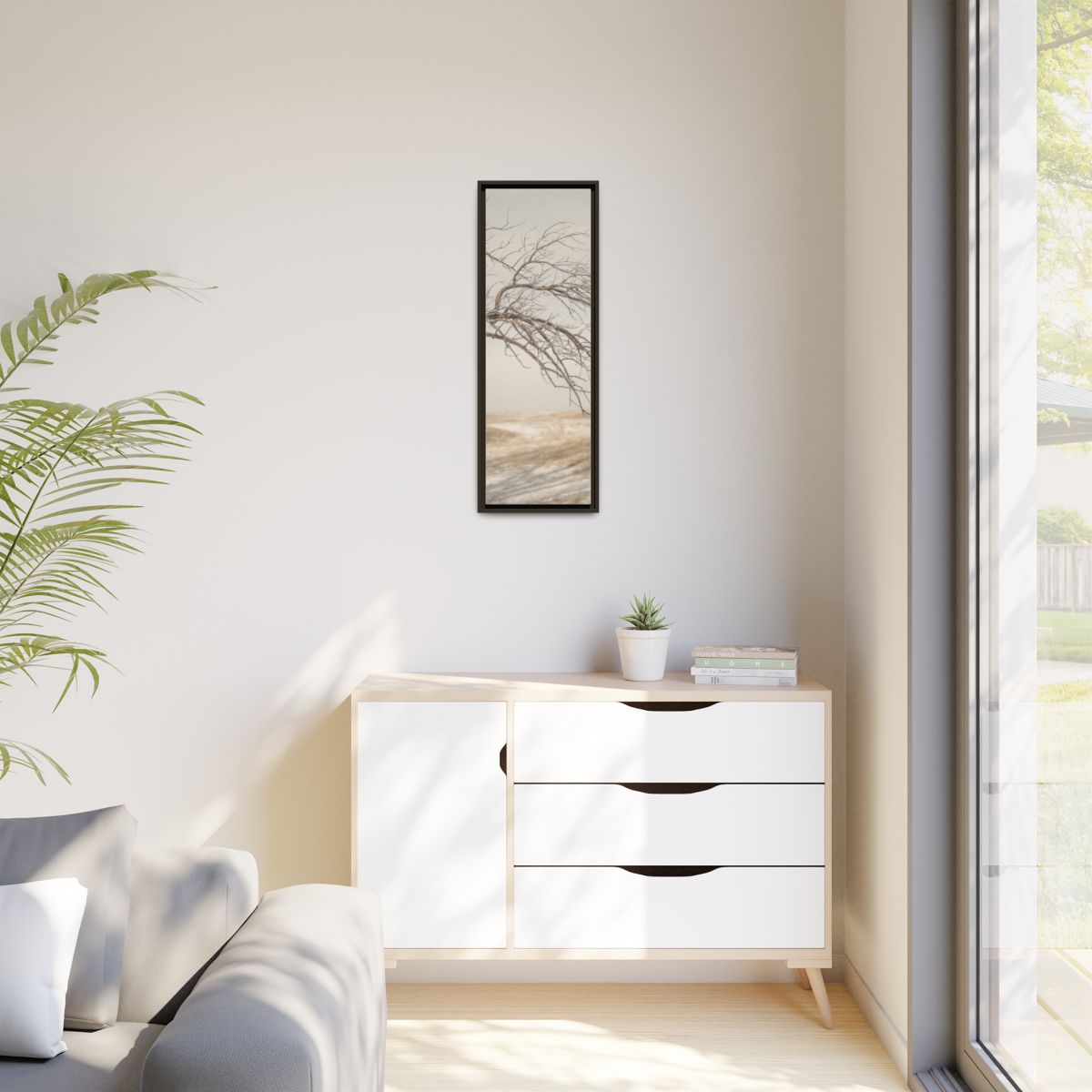 Matte Canvas, Framed - Winter Branch Solitude Landscape —......