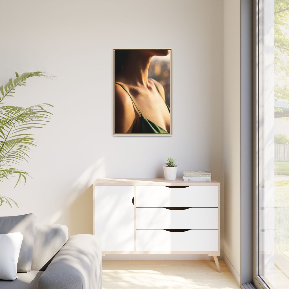 Golden Hour Matte Canvas - Framed Sunset Wall Art — Natural...