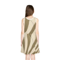 Girls' Sleeveless Sundress with Abstract Wavy Art
