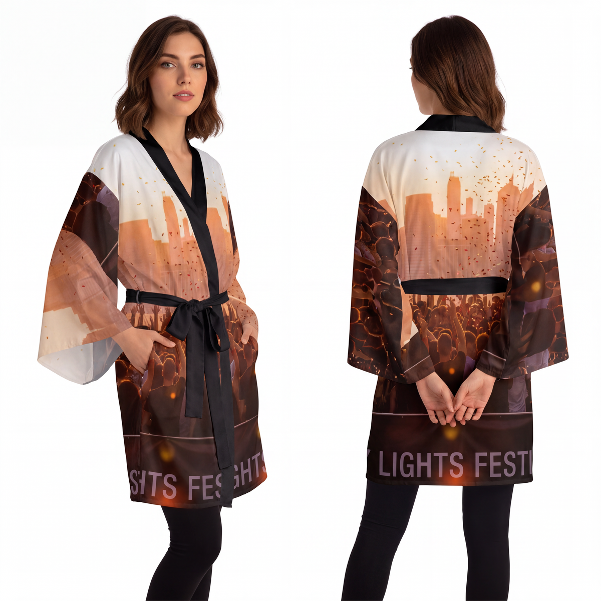 Kimono Robe - City Lights Festival | Echovira Gallery