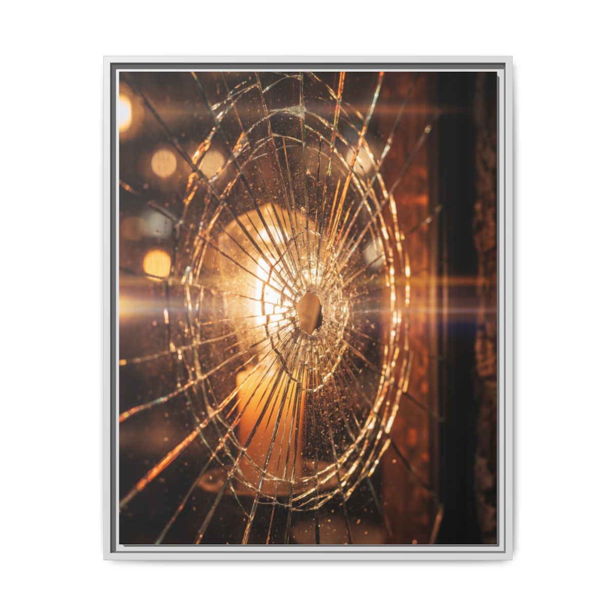 Framed Matte Canvas - Shattered Glass — White / 1.25"