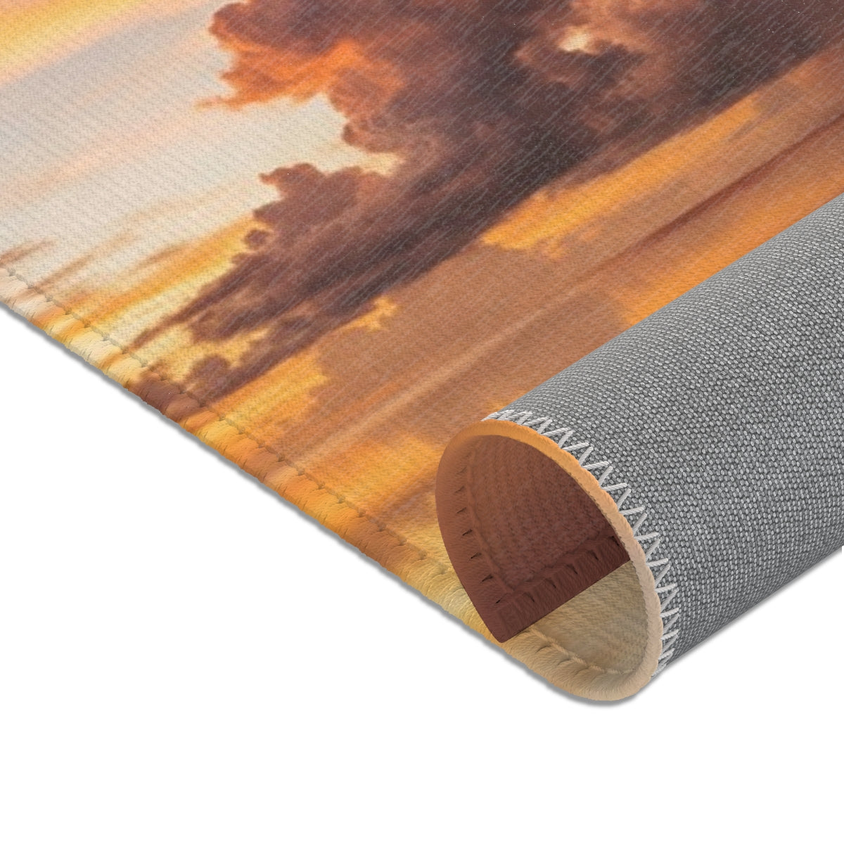 Area Rug - Golden Sunset Lake Horizon | Echovira Gallery