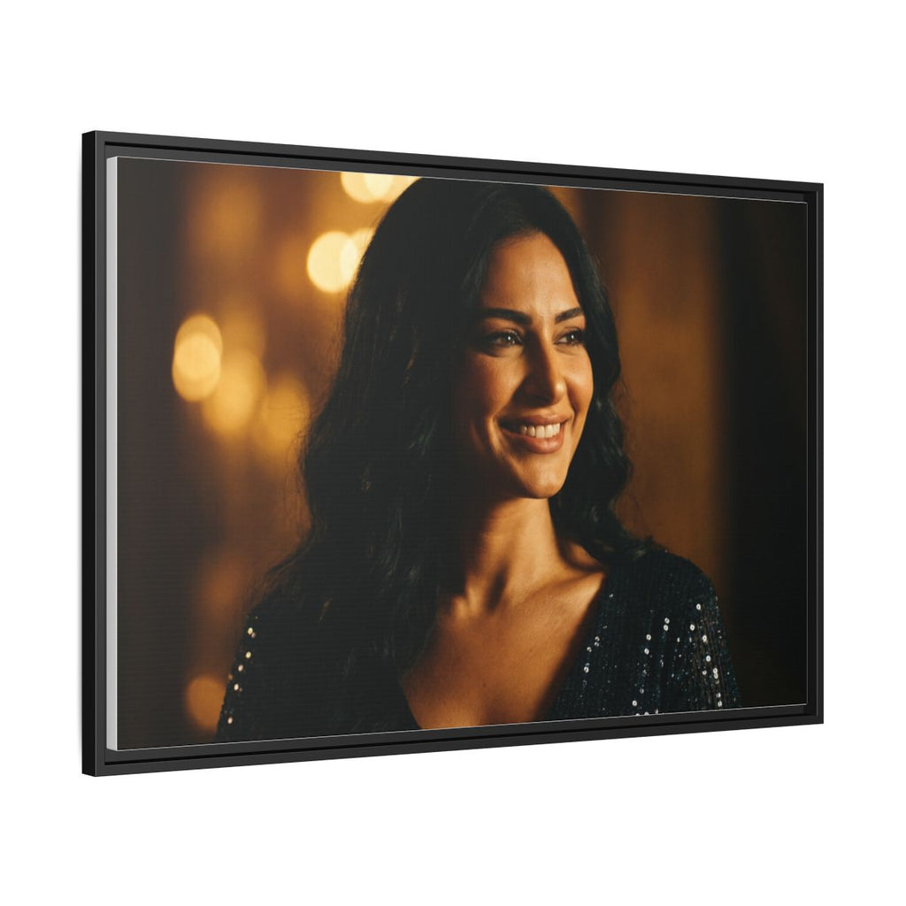 Framed Canvas Art - Golden Glamour — Black / 1.25"