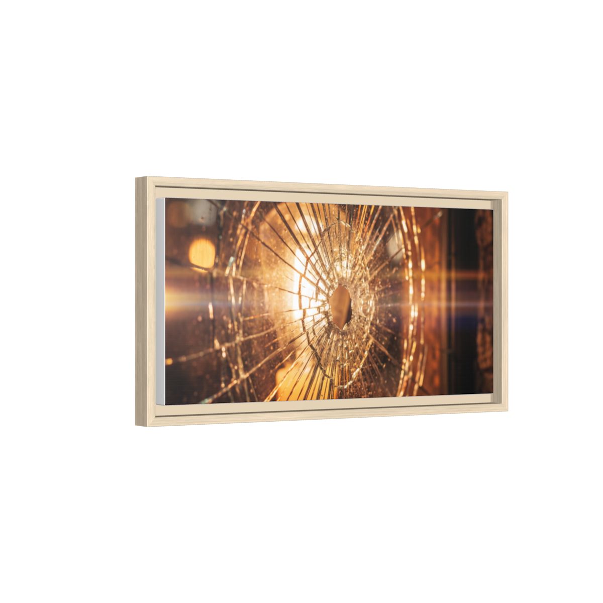 Framed Matte Canvas - Shattered Glass — Natural / 1.25"