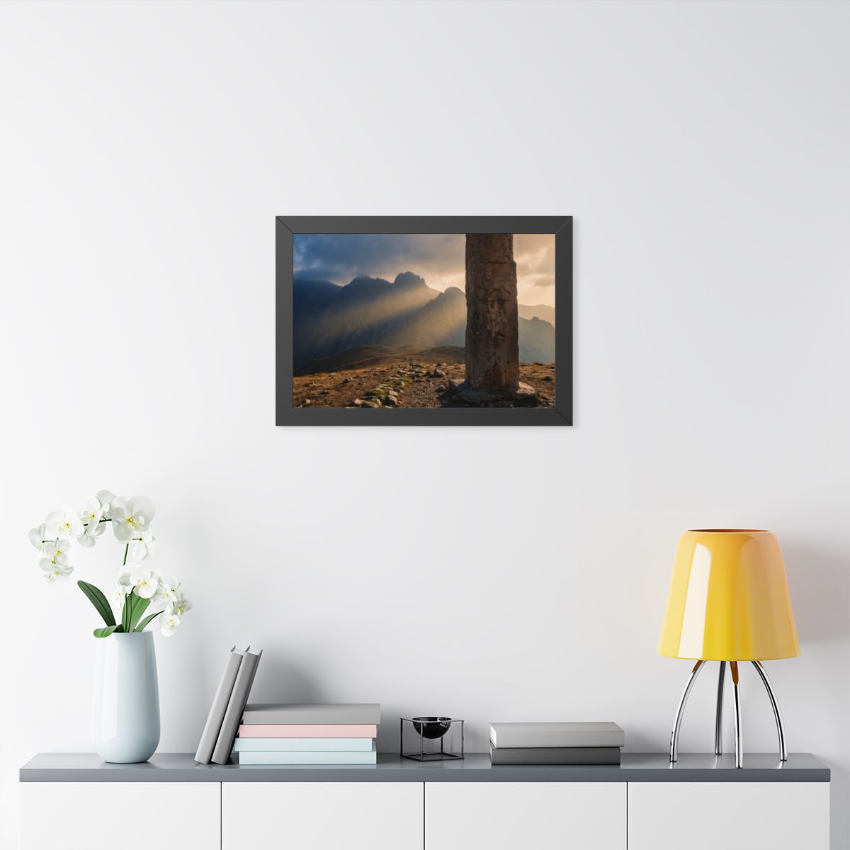 Framed Horizontal Poster - Mystic Monolith Ancient Persian...