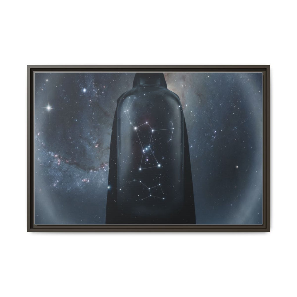 Framed Matte Canvas - Cosmic Sentinel — Espresso / 1.25" (10×8, 12×9, 14×11, 16×12, 20×10, 18×12, 20×16, 24×16, 24×18, 36×12, 24×20, 32×16, 30×20, 30×24, 32×24, 48×16, 36×24, 48×24, 40×30, 60×20, 48×32, 60×30 & 60×40)