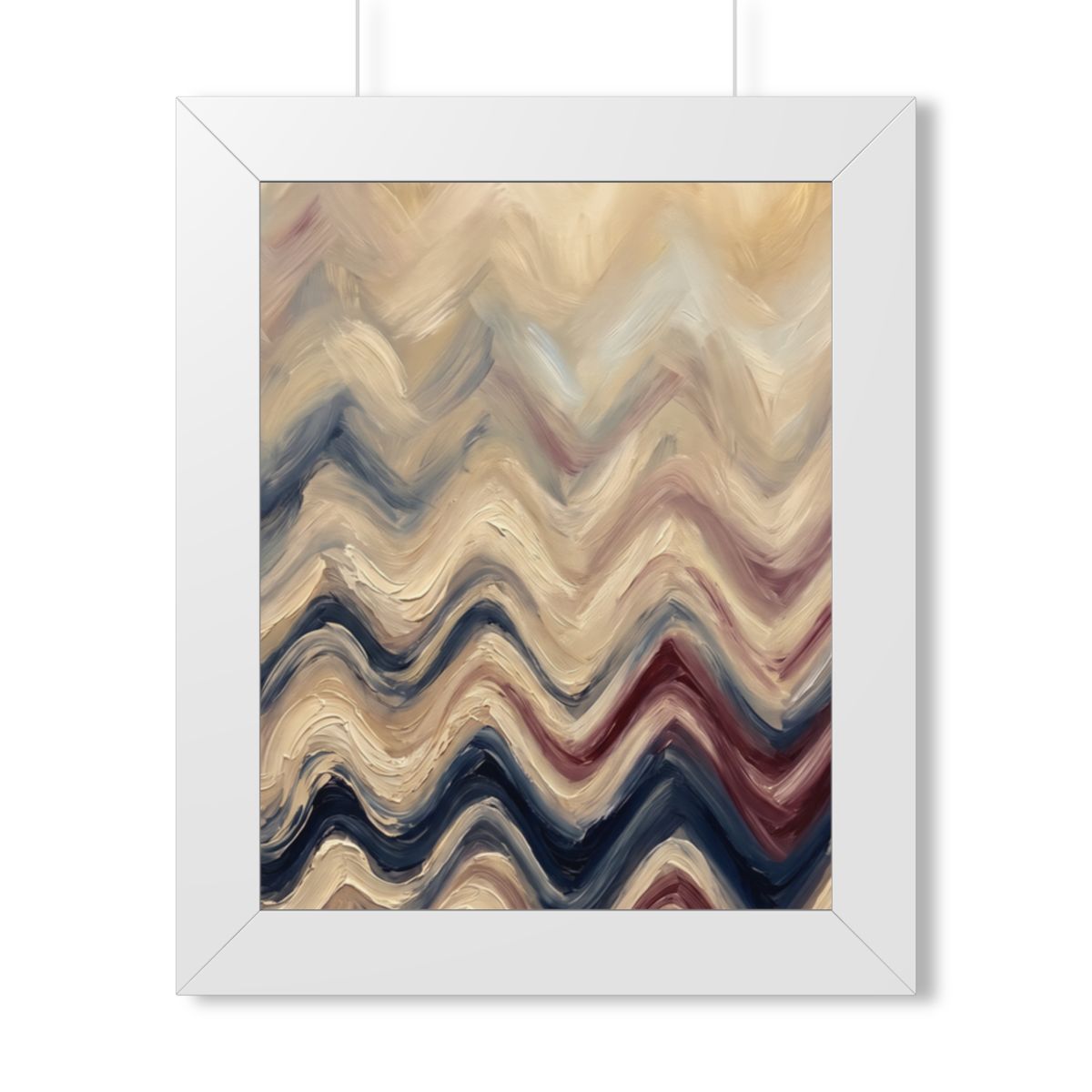 Framed Vertical Poster - Earth Chevron Wave — White (11×14...