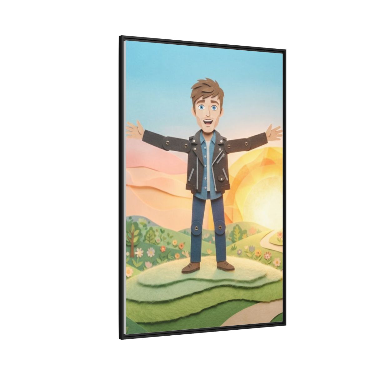 Framed Matte Canvas - Sunny Meadow Story — Black / 1.25"......