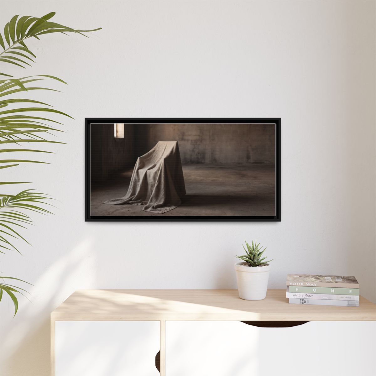 Matte Canvas, Framed - Draped Silence Still Life Art... |...