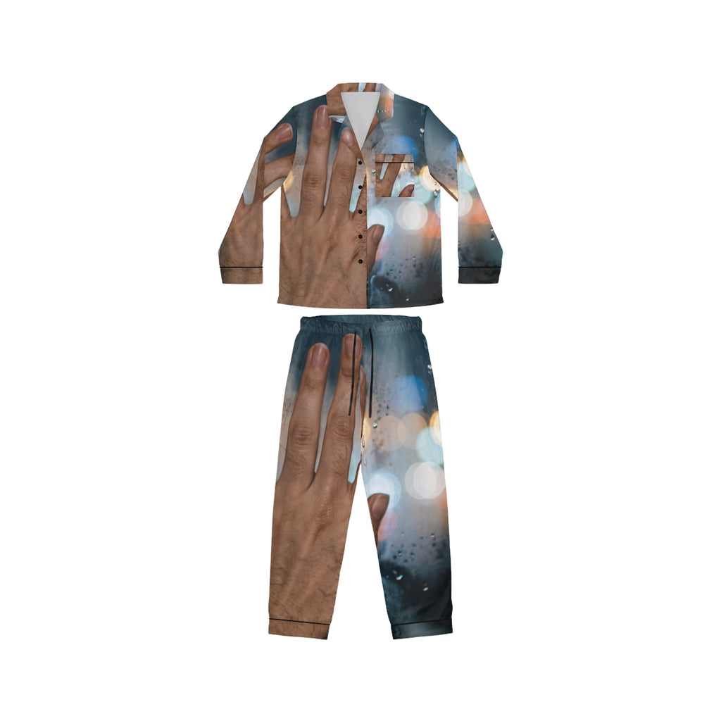 Women's Satin Pajamas Rainy City Window
