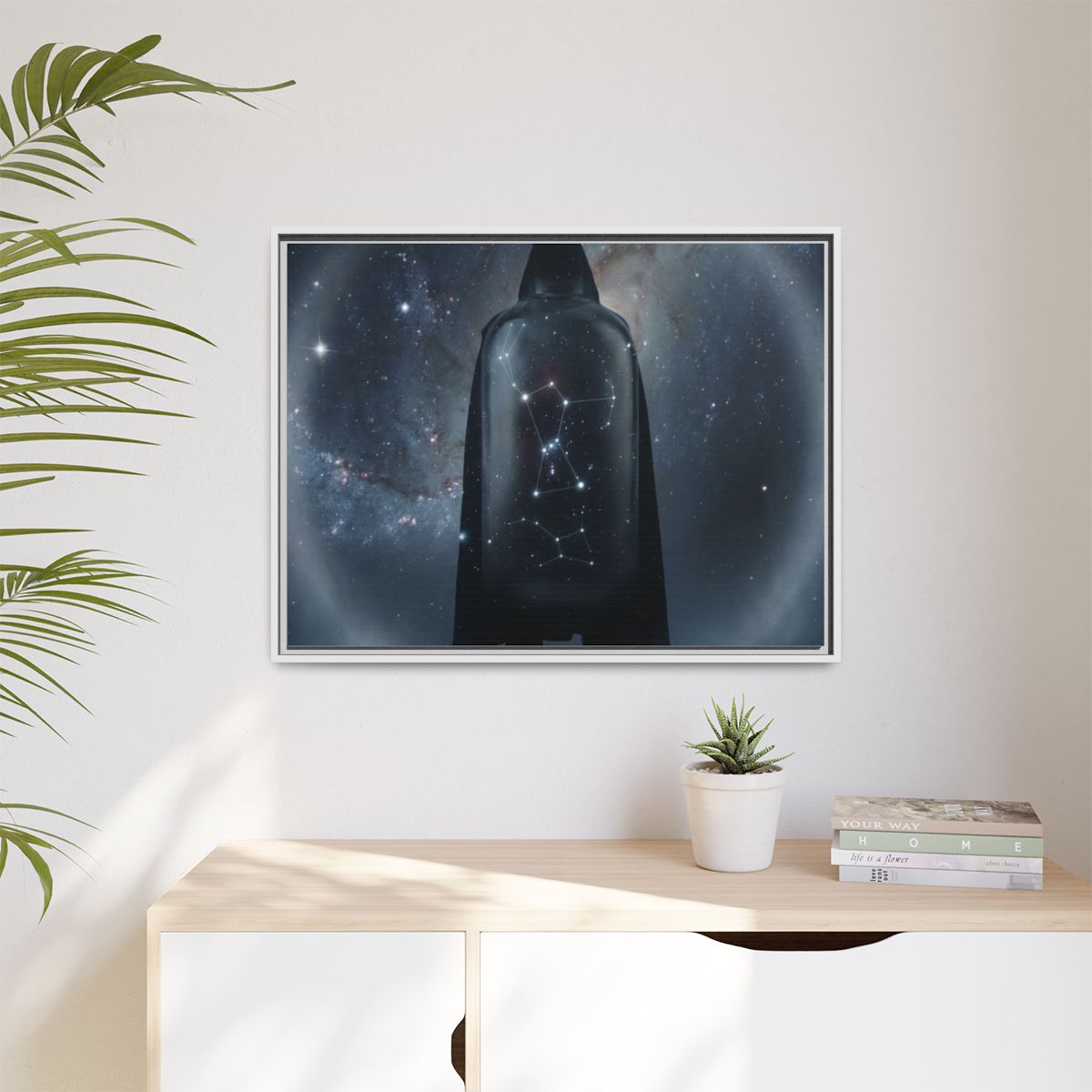 Matte Canvas, Framed - Cosmic Sentinel Orion Constellation...