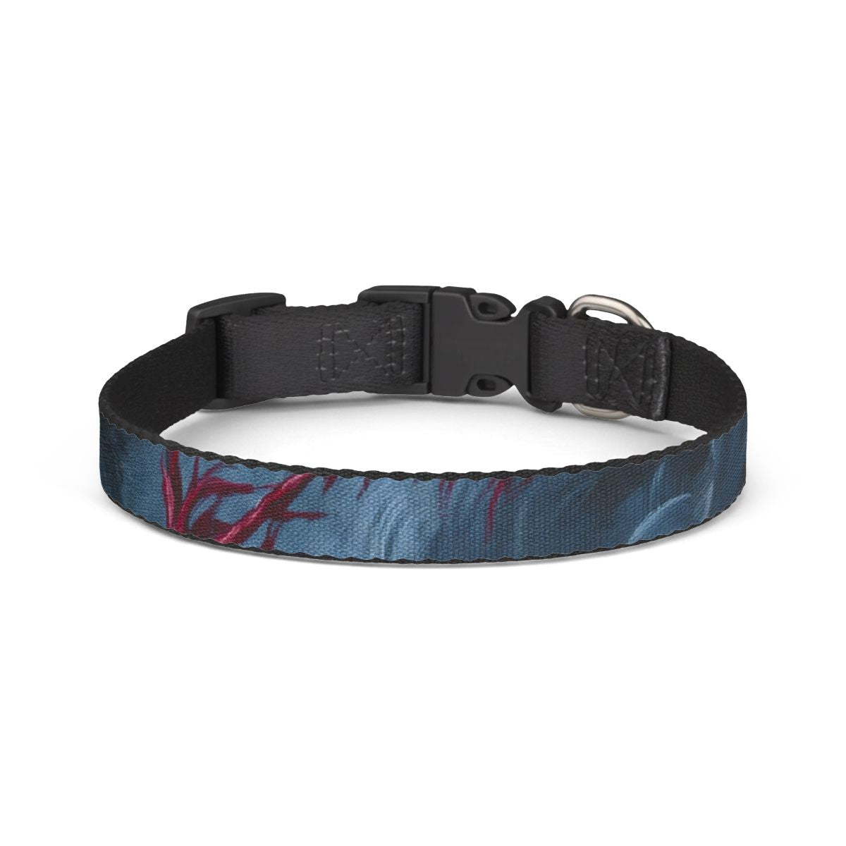 Clip-on Pet Collar with Crimson Abstract Art
