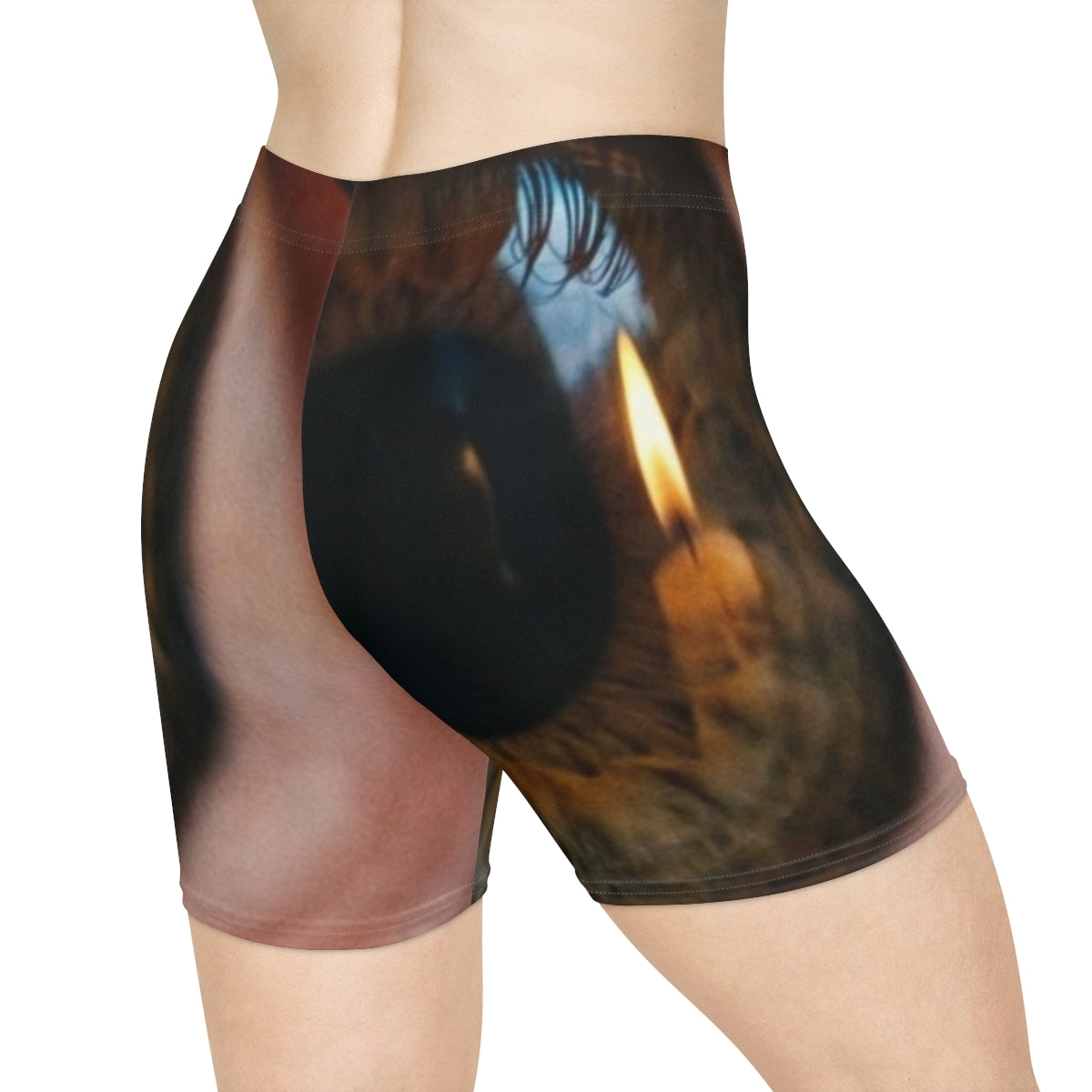 Women's Biker Shorts - Amber Iris Reflection Fine Art Print...