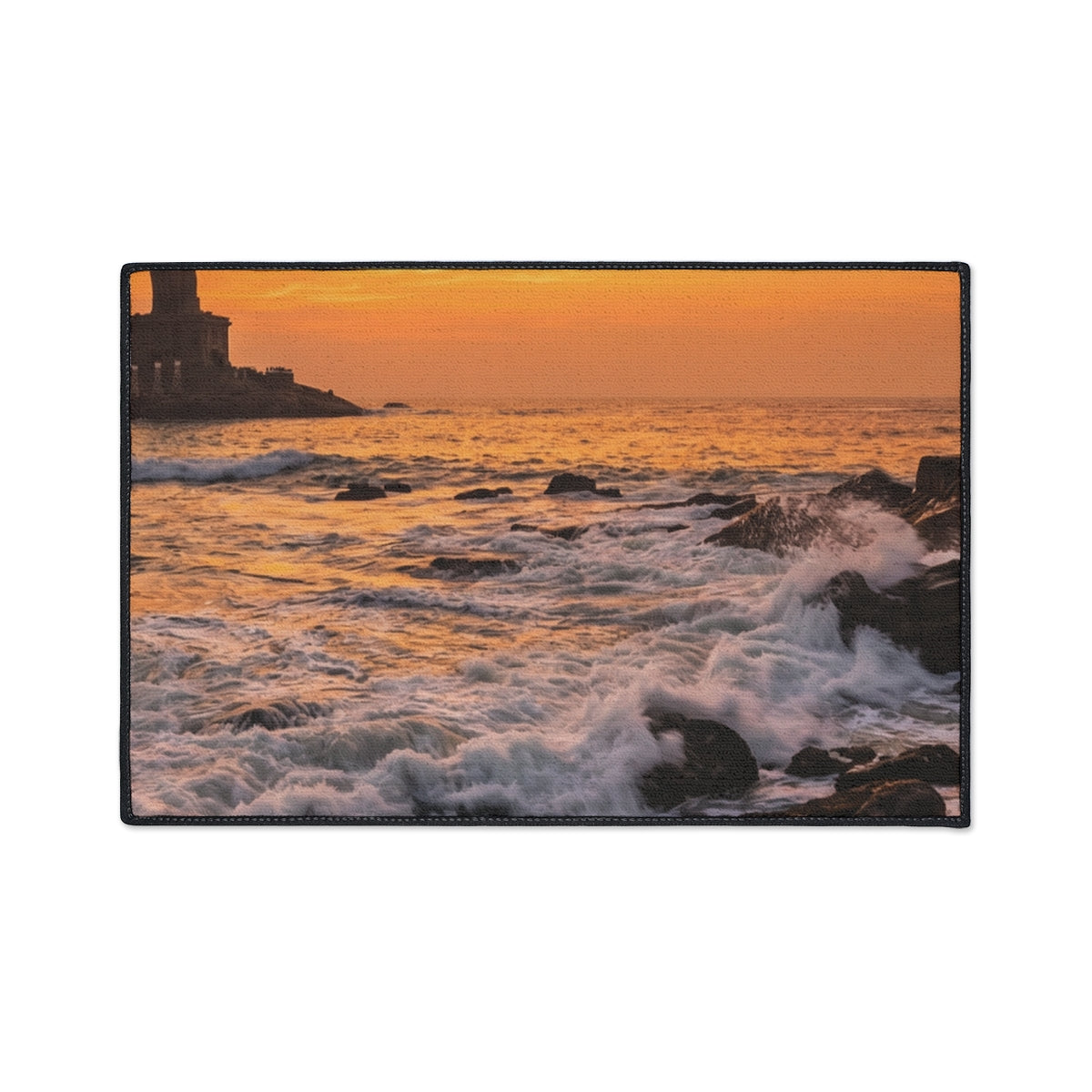 Heavy Duty Floor Mat - Golden Sunset Wave | Echovira Gallery
