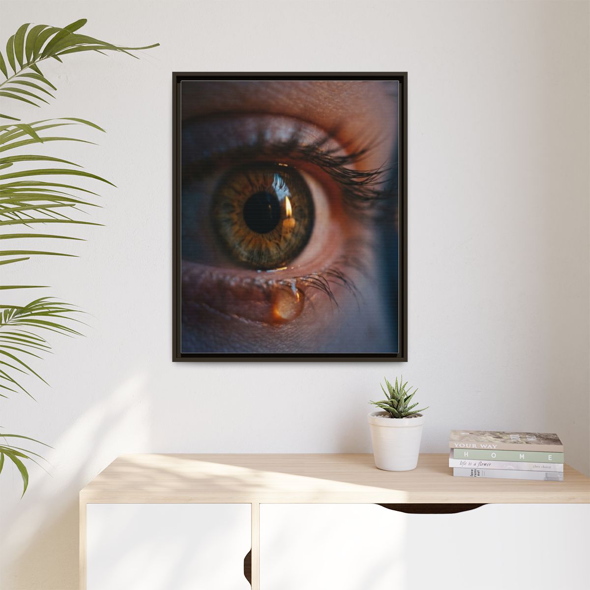 Matte Canvas, Framed - Amber Iris Reflection Fine Art Print...