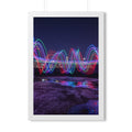Framed Vertical Poster - Neon Wave Night — White (11×14... |...