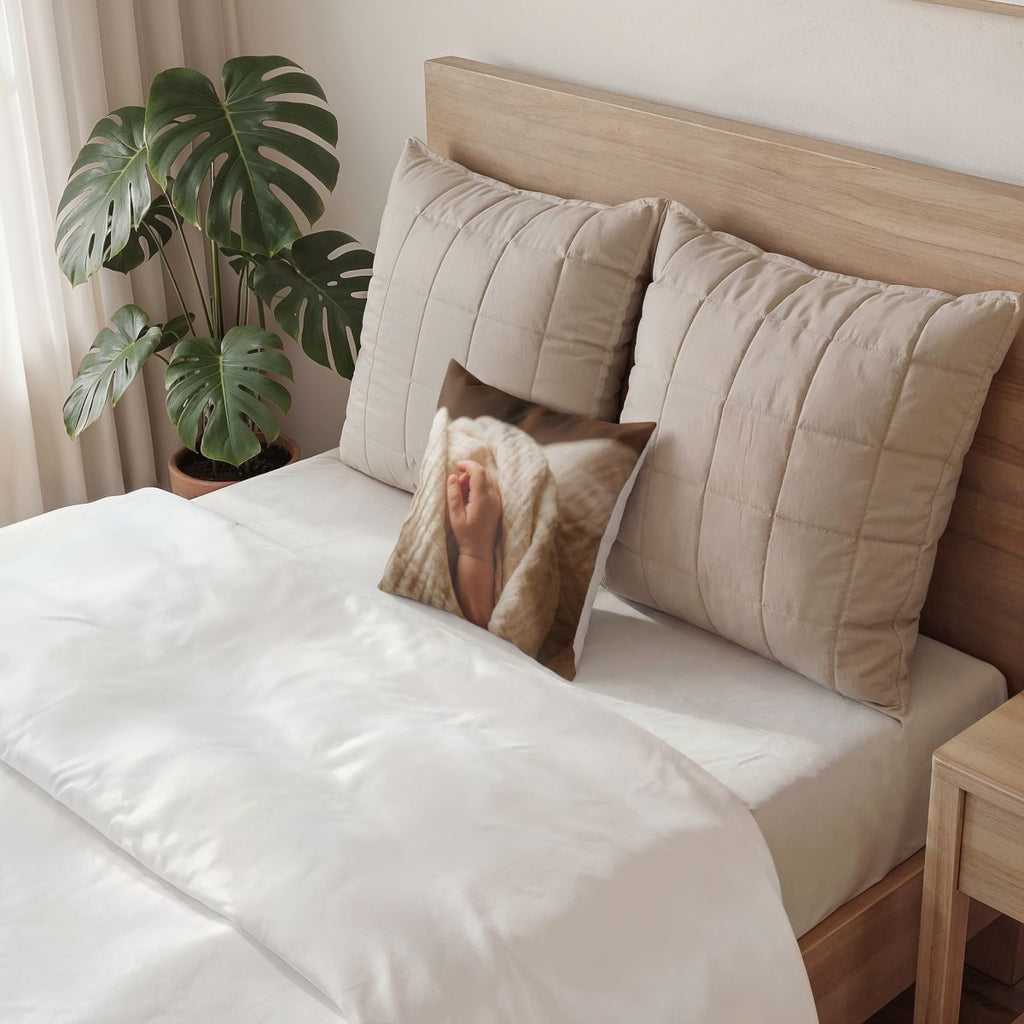 Velvet Throw Pillow - Luxurious Calm