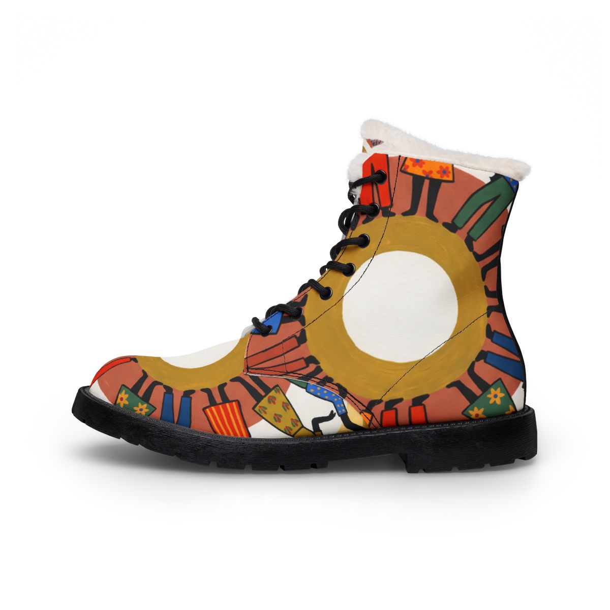 Women's Fur and Leather Boots - Unity Mandala | Echovira...