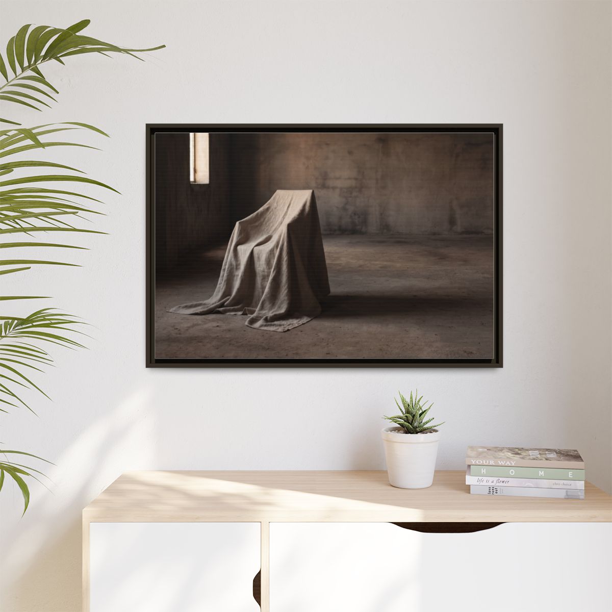 Matte Canvas, Framed - Draped Silence Still Life Art... |...