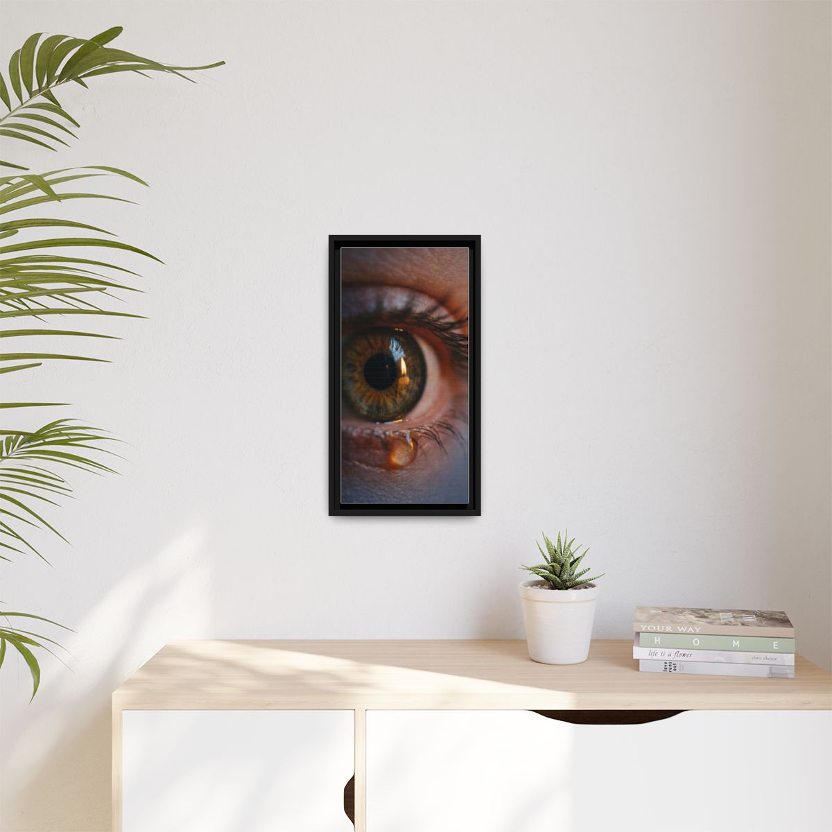 Matte Canvas, Framed - Amber Iris Reflection Fine Art Print...