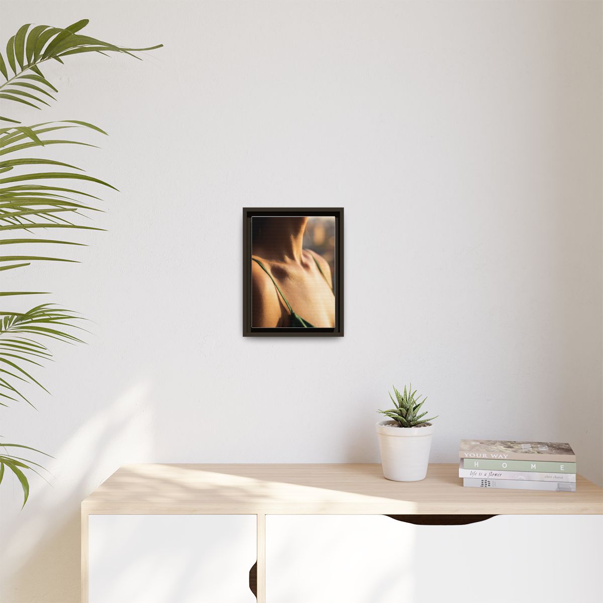 Golden Hour Matte Canvas - Framed Sunset Wall Art — Espresso...