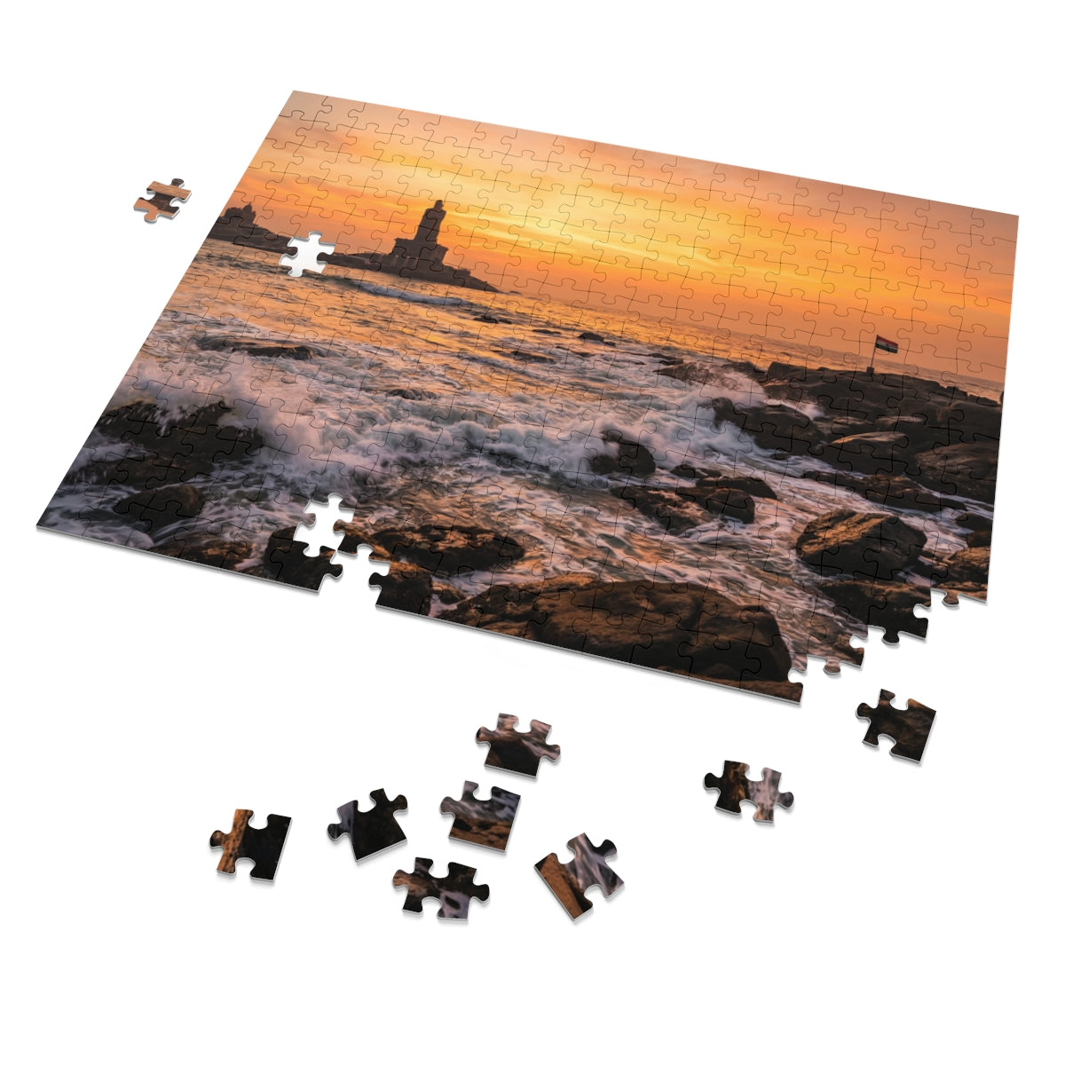 Jigsaw Puzzle with Tin - Coastal Sunrise