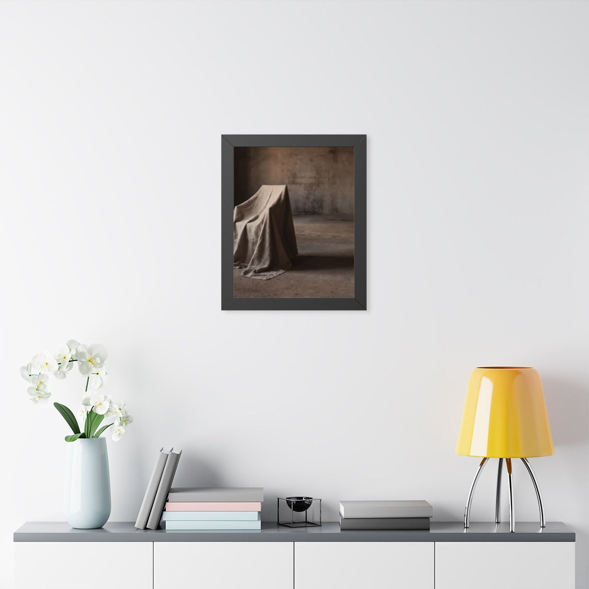 Framed Vertical Poster - Draped Silence Still Life Art... |...