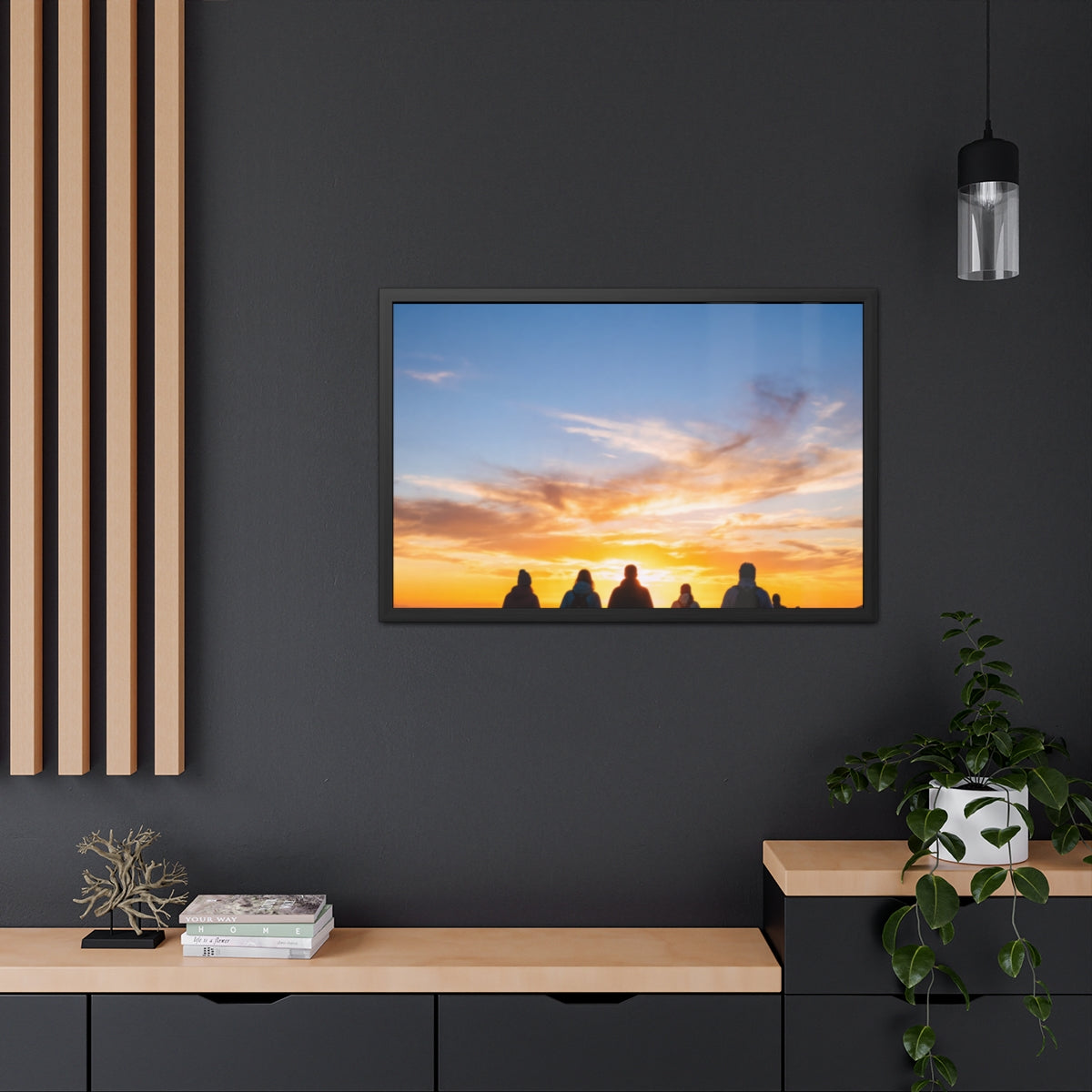 Framed Poster - Sunset Silhouette — Landscape