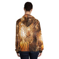 Women's Full-Zip Hoodie - Shattered Amber Glass Art |...