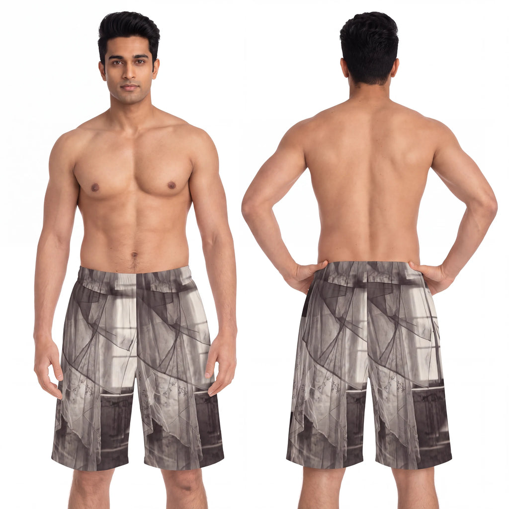 Men's Board Shorts - Spectral Veils | Echovira Gallery